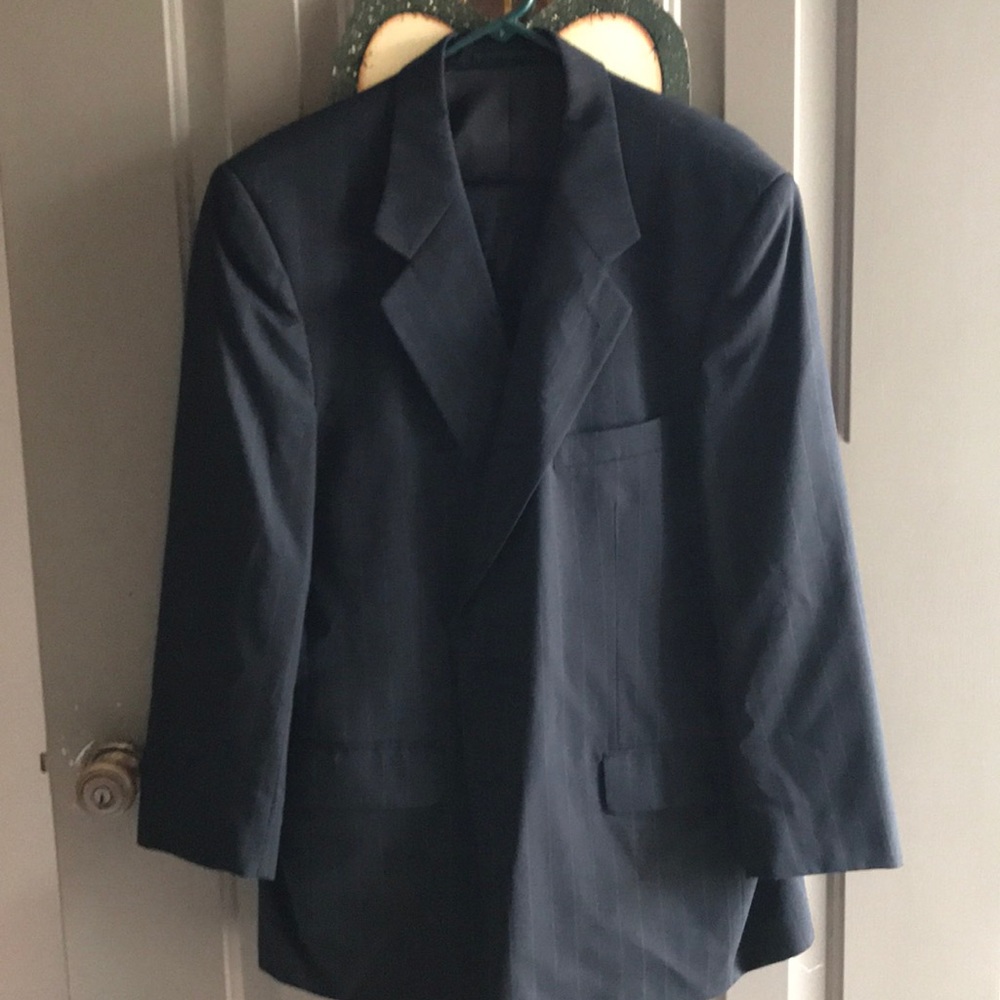Men’s suit black with grey pinstripe